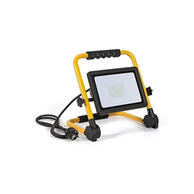 Fanton FME62672 Proiettore LED Portatile 50W 4000lm 4000K IP44 con Supporto e Cavo 3m colore Giallo-Nero