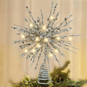 Decorazione per albero di Natale LED a stella in metallo con alta qualità filo di metallo - 30 cm