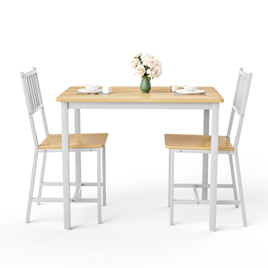 Set tavolo da pranzo industriale con 2 sgabelli, tavolo bar compatto per cucina, soggiorno e piccoli spazi