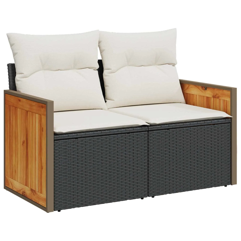 Set di divani 6 pz Nero e Bianco Crema 3447710