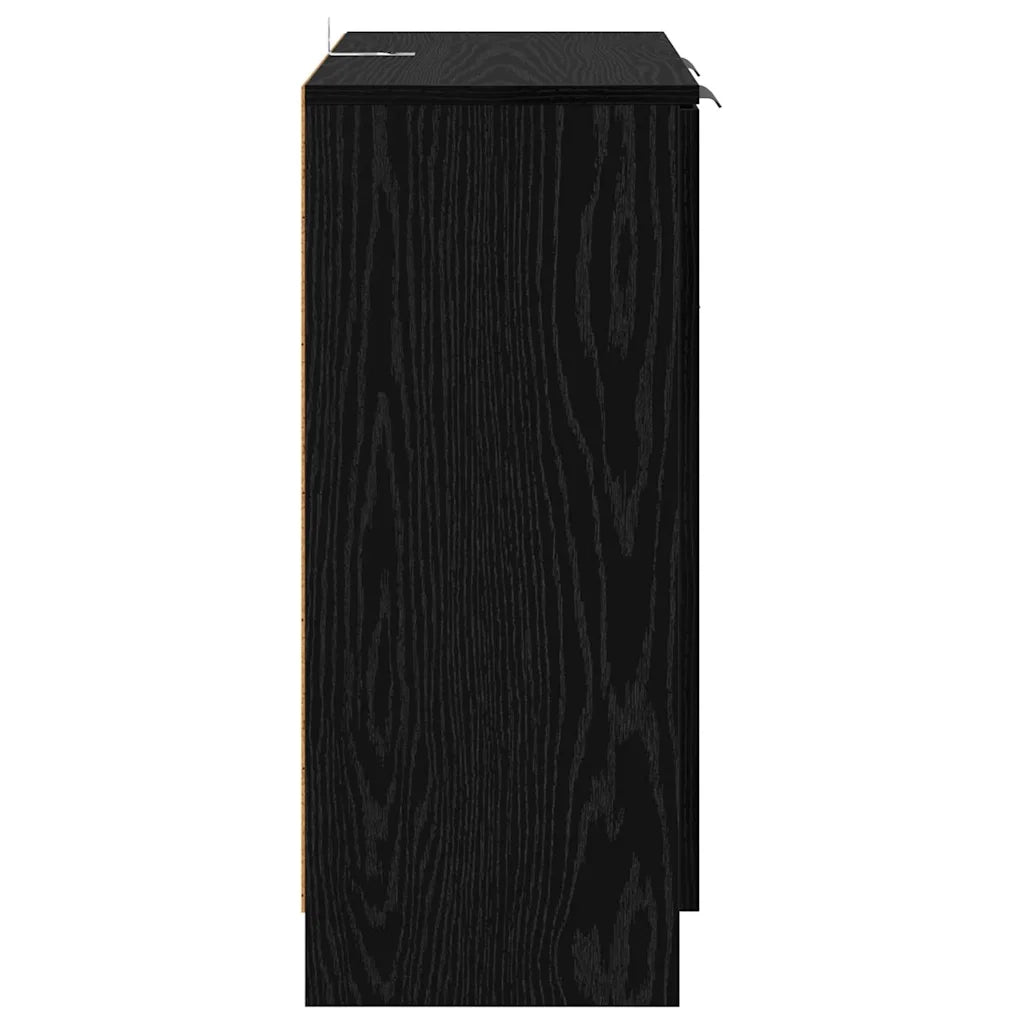 Credenza | Sideboards 2 pcs Rovere Nero 60 x 30 x 70 cm Legno multistrato