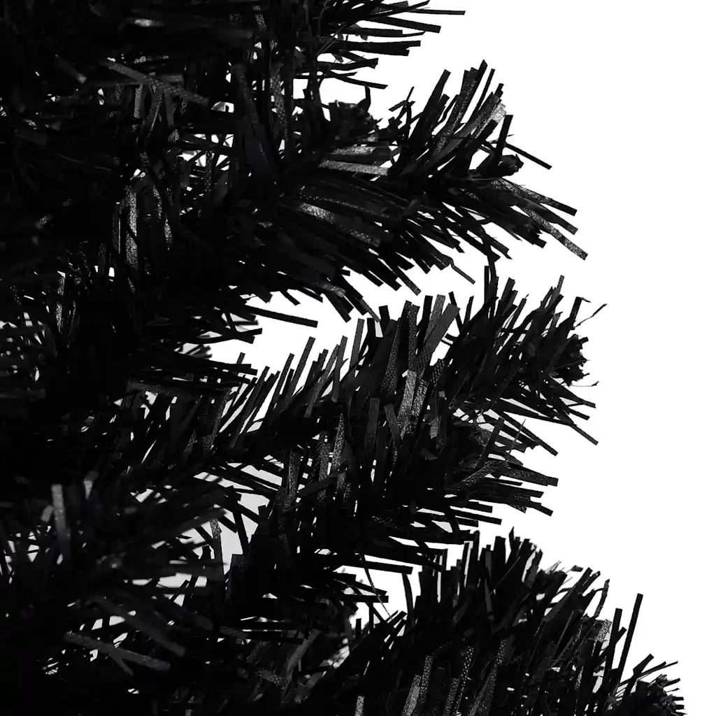 Albero di Natale Preilluminato con Palline Nero 120 cm PVC 3077674