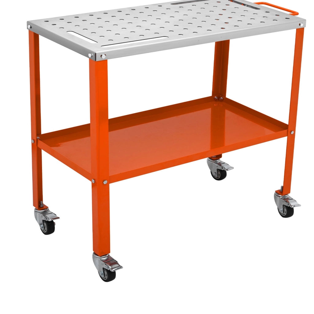 Banco di Lavoro per Saldatura WT1200 in Acciaio al Carbonio 91,4 x 45,7 cm Carico Max 544kg, Tavolo Robusto con Ruote per Officina e Garage