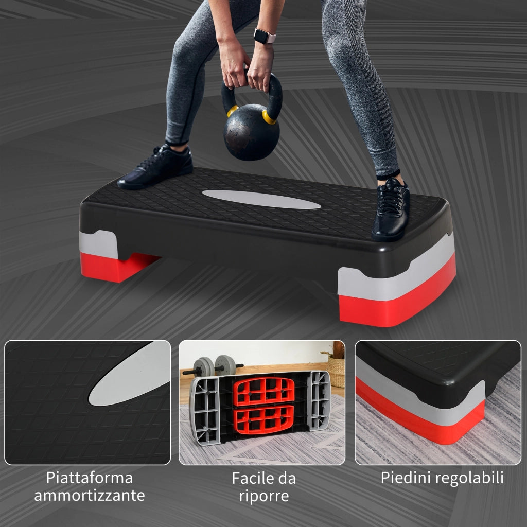 Step Aerobica ¨C zephmum ¨C 68x29cm Nero Rosso