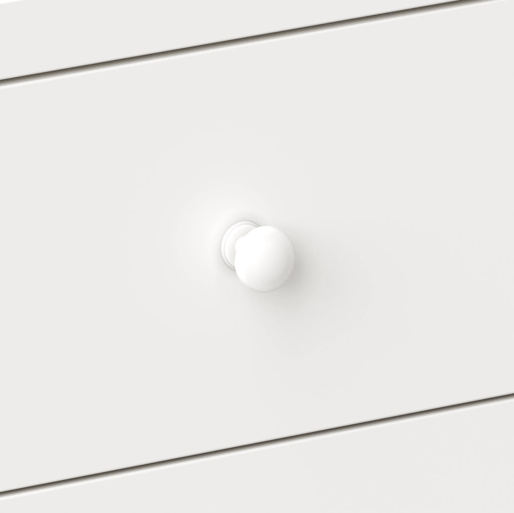 Credenza alta da cucina 140x38,5x180 cm con LED RGB, vetrina e 4 cassetti bianca HAVRYA