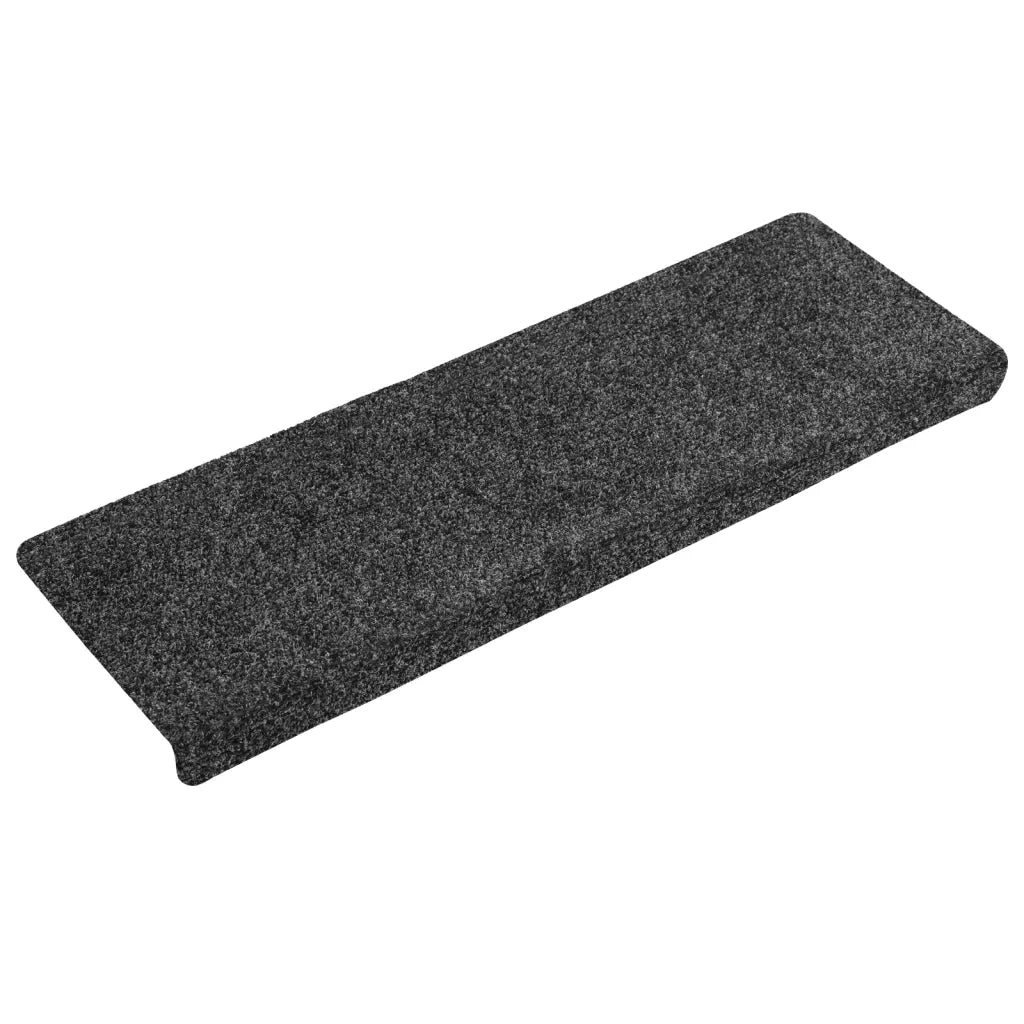 Tappetini per scale autoadesivi 15 pz | Gradini per Scale 65x21x4 cm Grigio Scuro bordo rettangolare