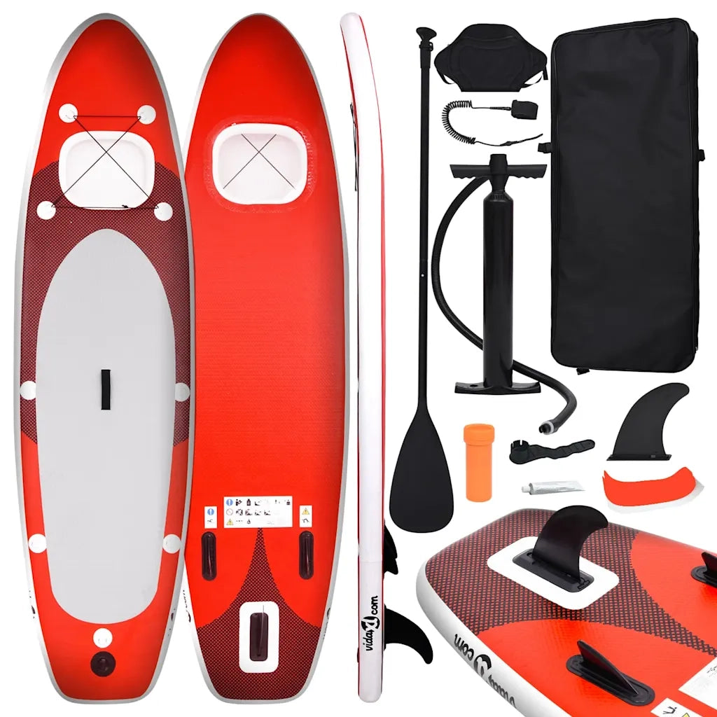 Set Tavola da SUP Gonfiabile Rosso 300x76x10 cm 93382