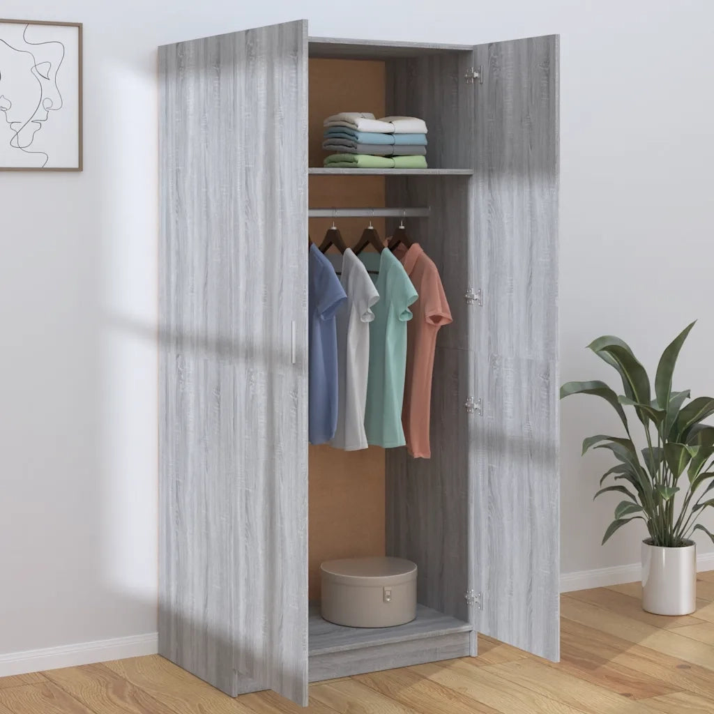 Armadio Grigio Sonoma 80x52x180 cm in Legno Multistrato CFW5087388