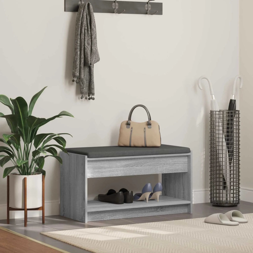 Panca per ingresso Sonoma grigia 83 x 38 x 45 cm 891581