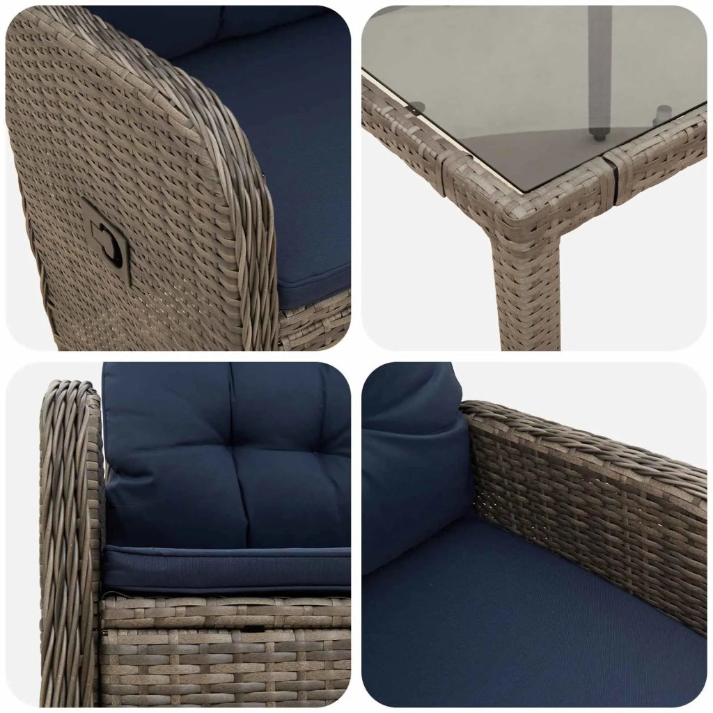 Set da pranzo per esterni 5 pz polyrattan 3422324