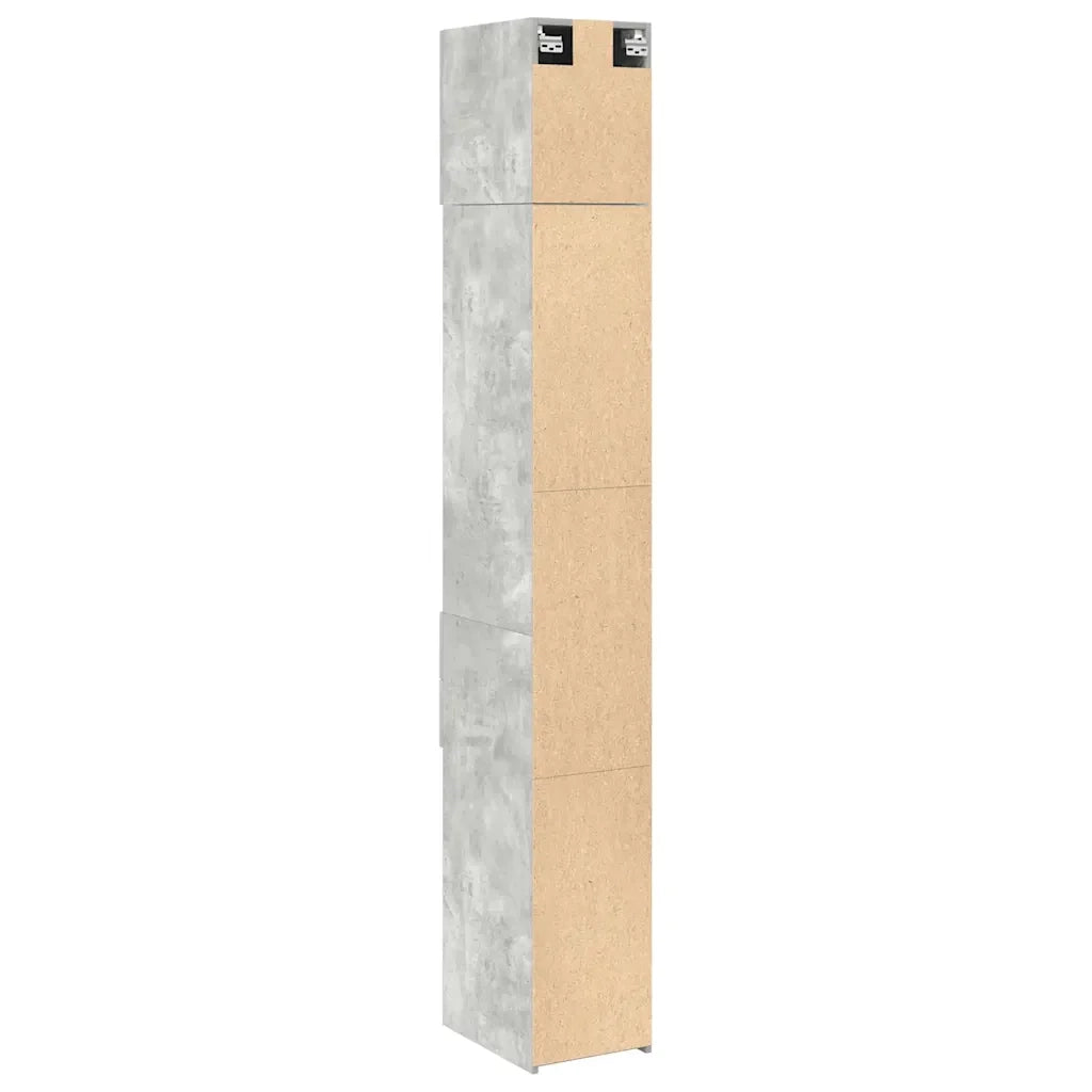 Mobiletto da bagno moderno e sottile 30 x 42,5 x 225 cm grande capacità finitura opaca in legno composito grigio cemento 02_0055555