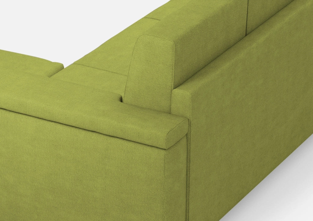 Divano 2 Posti con Pouf 168x145x85 cm Marrak in Tessuto Verde