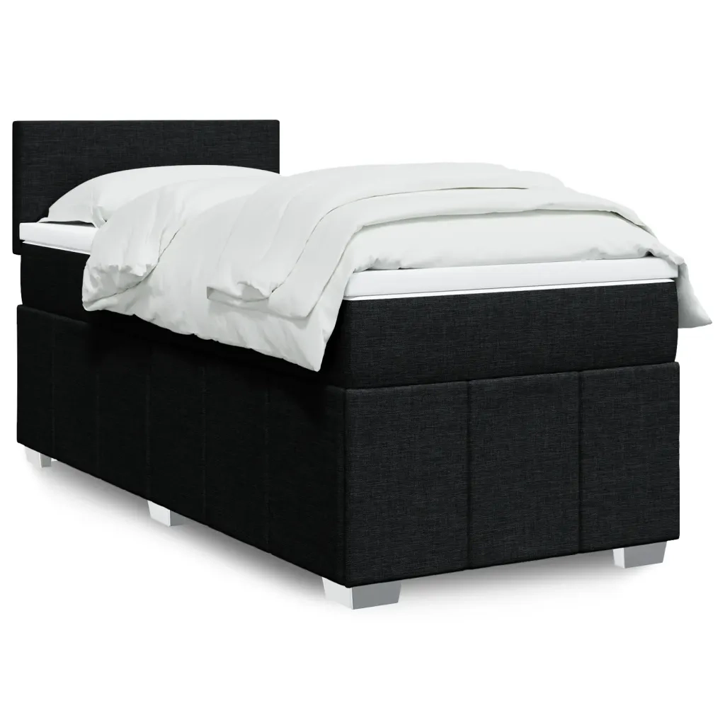 Giroletto a Molle con Materasso Nero 100x200 cm in Tessuto 3286974