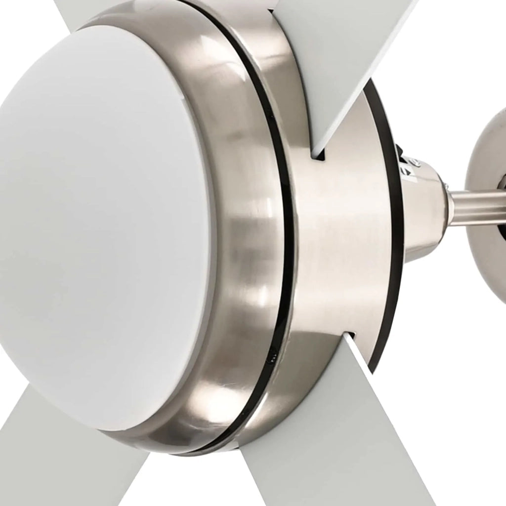 Ventilatore da soffitto con luce e telecomando Ø 130 cm Bianco 42035647