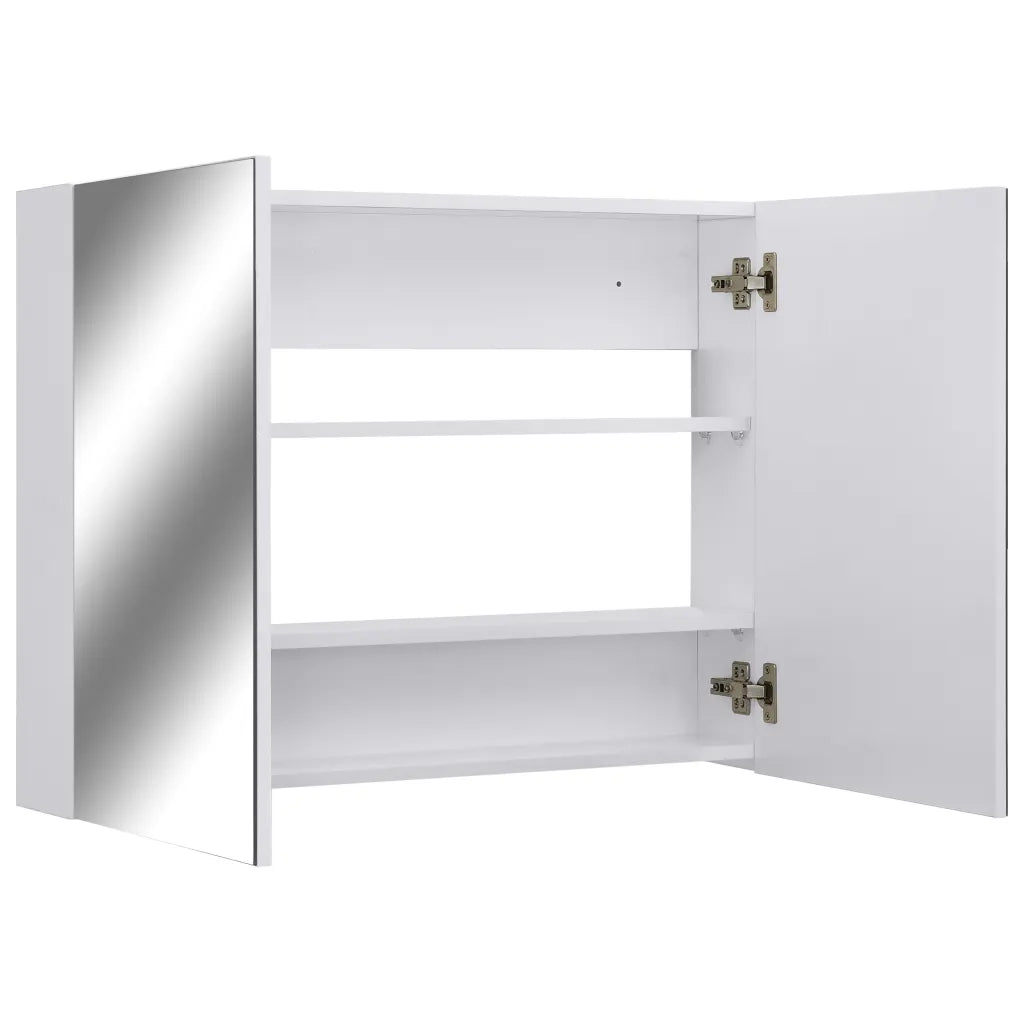 Armadietto a Specchio-Mobile con specchio Bianco 80x15x60 cm in MDF