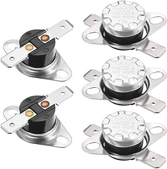 Temperatuurschakelaar 40 °C 10 A 6,3 mm pin - 5 pezzi