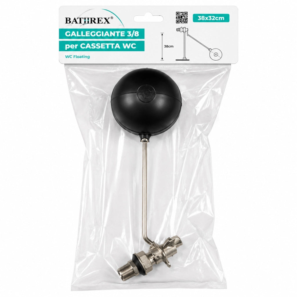 GALLEGGIANTE 3/8 PER CASSETTA WC UNIVERSALE BAGNO CON ASTA E SFERA SCARICO 32CM