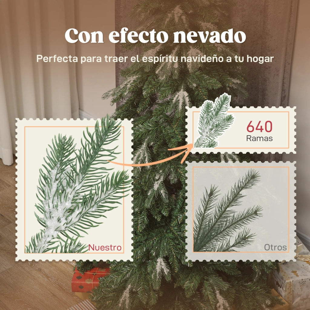 Albero di Natale Artificiale 150 cm ¨C Minimal ¨C Ramo Realistico Effetto Neve Base Pieghevole