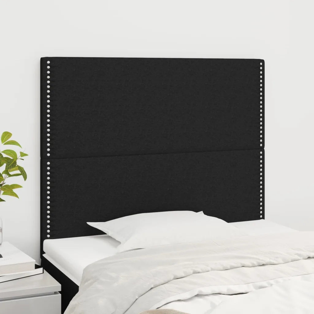 Testiera | Testata Nera 100x5x118/128 cm Tessuto