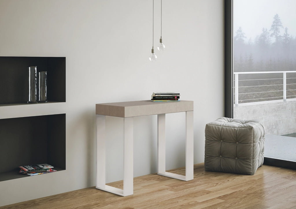 Consolle allungabile 90x40/196 cm Tekno Small Cashmere telaio Bianco