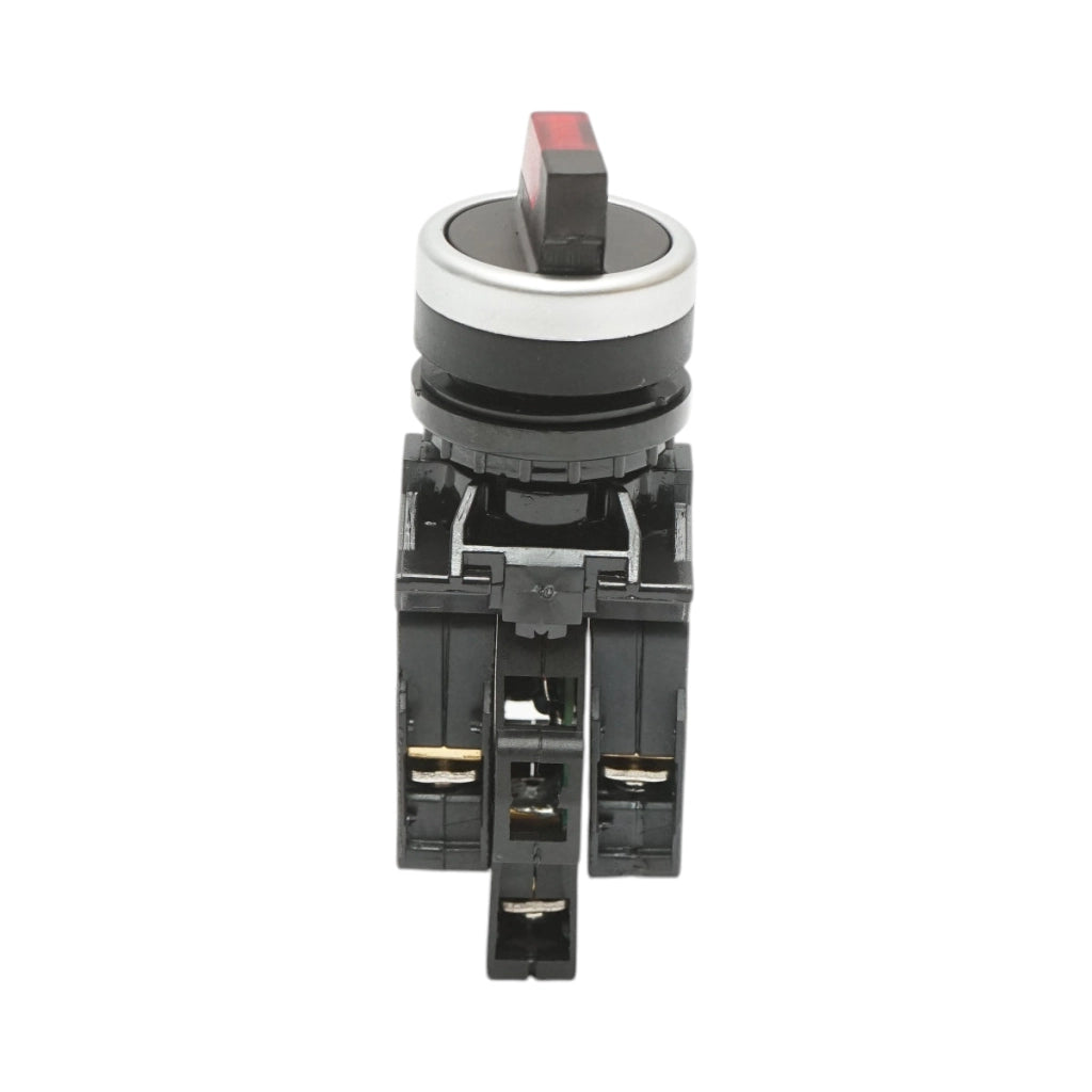Selettore luminoso 220V AC LED rosso con 2 posizioni 1NO+1NC, 10A/600V AC, 1A/250V DC LA42 Breckner Germany