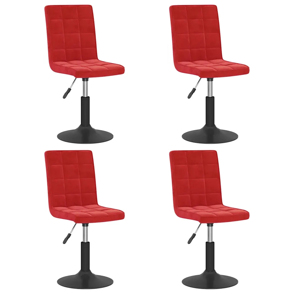 Sedie da Pranzo Girevoli 4 pz Rosso Vino in Velluto 3089295