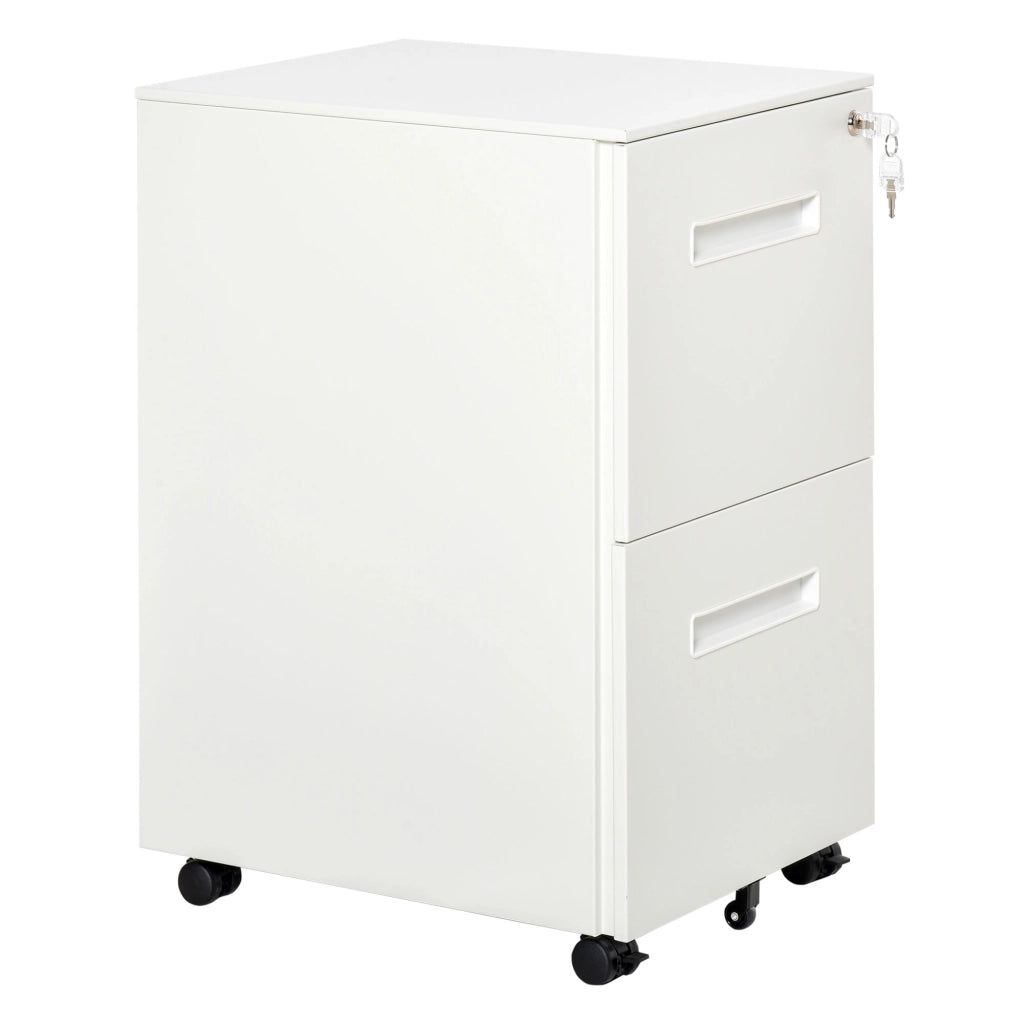 Scrivania con cassettiera a rotelle ¨C Minimal ¨C Bianco 39x48x67cm