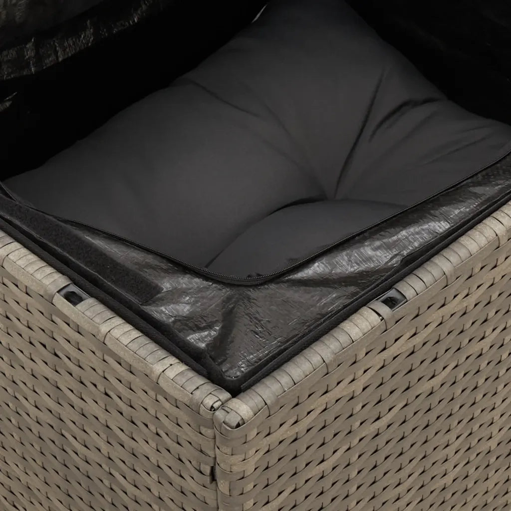 Set Divano da Giardino 5 pz | Set Salotto da Giardino con Cuscini Grigio in Polyrattan