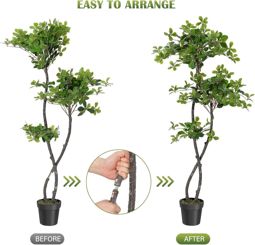Pianta di Olivo Nero Artificiale 180 cm Resistente UV per Interno ed Esterno