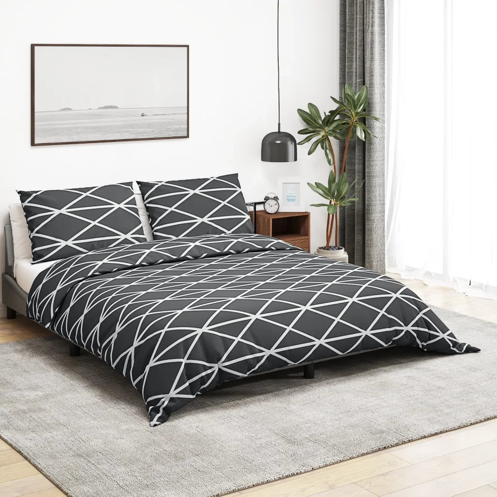 Set Copripiumino Grigio 155x220 cm in Cotone 136055
