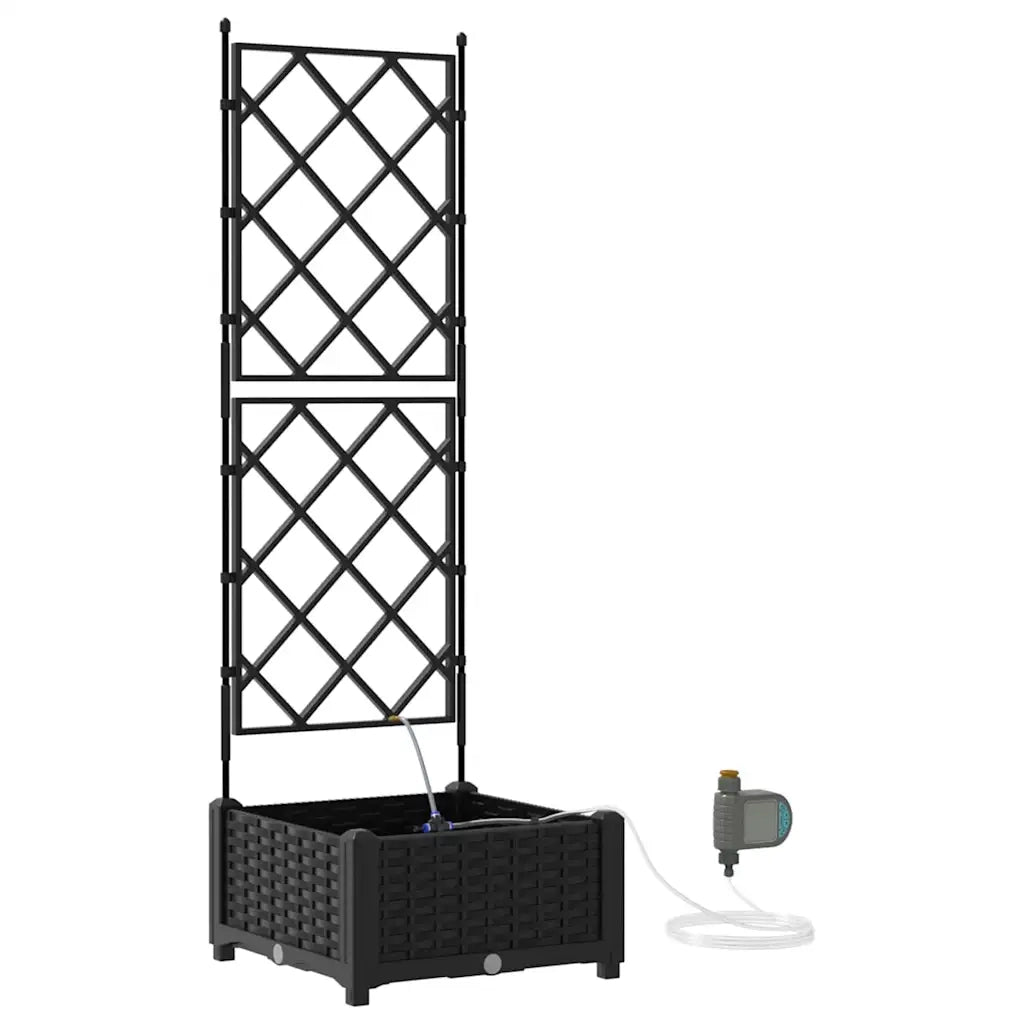 Fioriere | Cassetta per fiori | Vaso da giardino Nero 40 x 40 x 126 cm Plastica