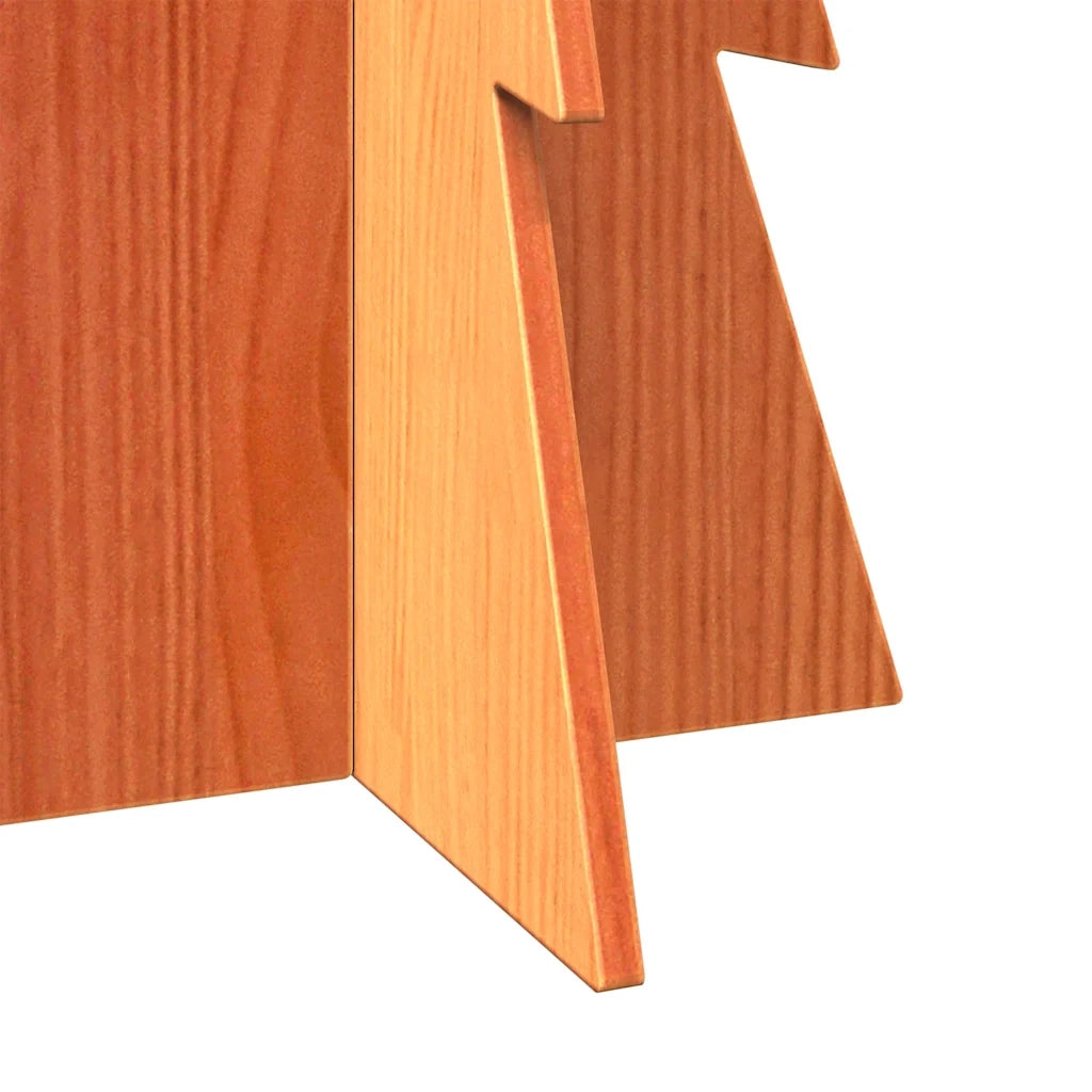Albero di Natale | Decorazioni natalizie Marrone Cera 112 cm in Legno Massello di Pino