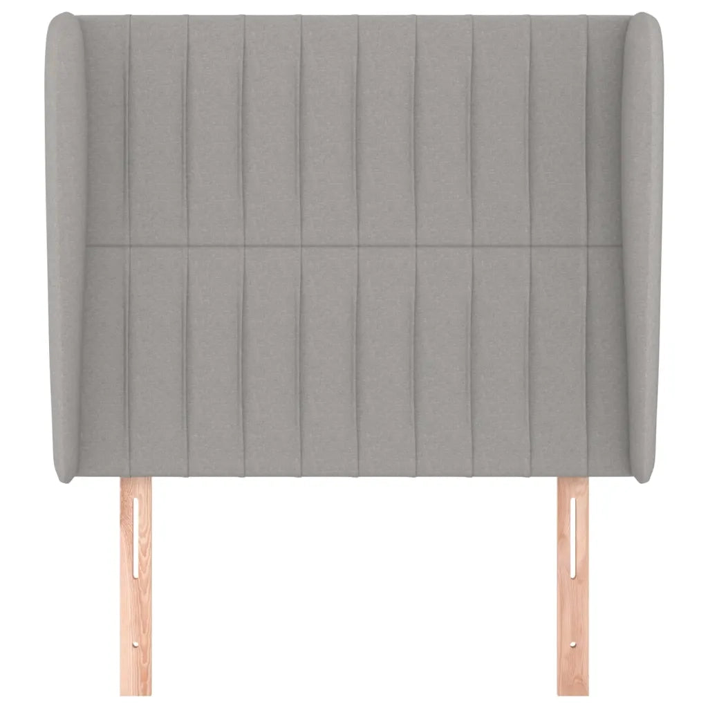 Testiera | Testata ad Orecchio Grigio Chiaro 83x23x118/128 cm in Tessuto