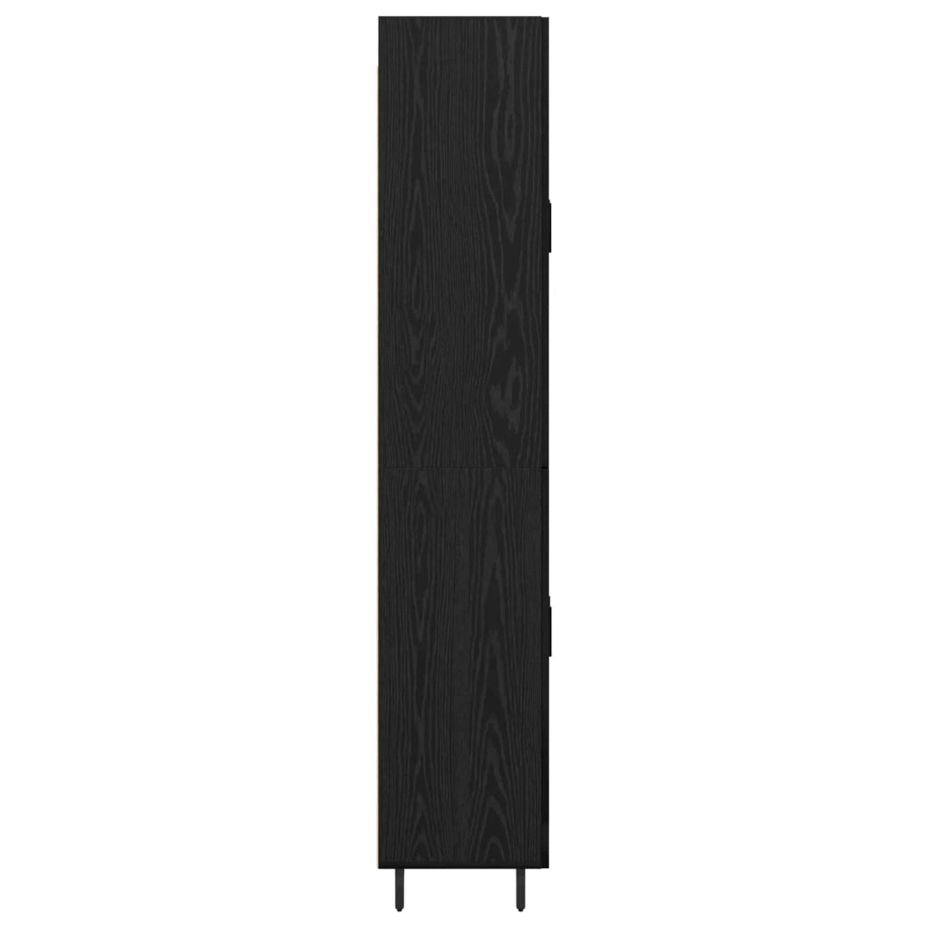 Credenza-Buffet-Armadio da cucina Rovere nero 69,5 x 34 x 180 cm 619643