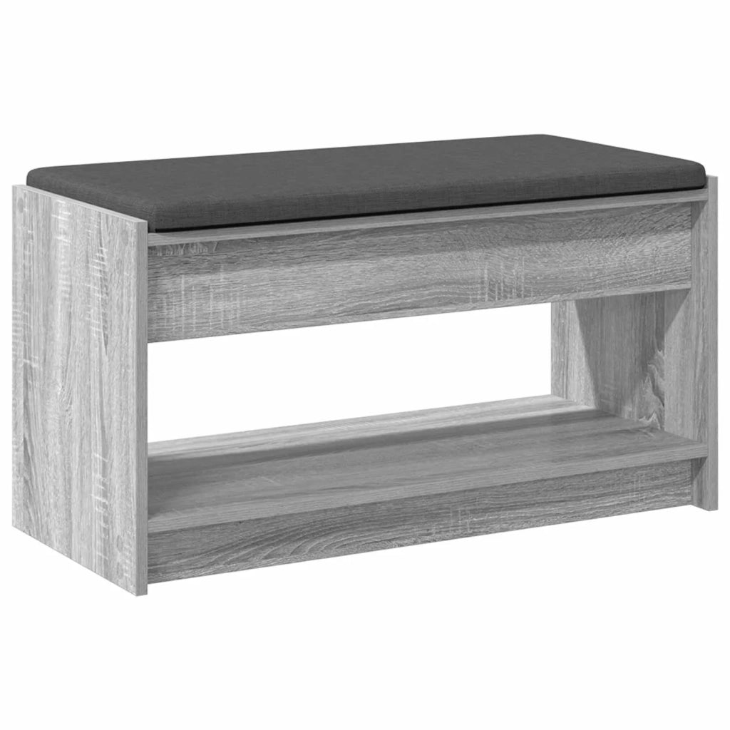 Panca per ingresso con cuscino Sonoma grigia 83 x 38 x 45 cm