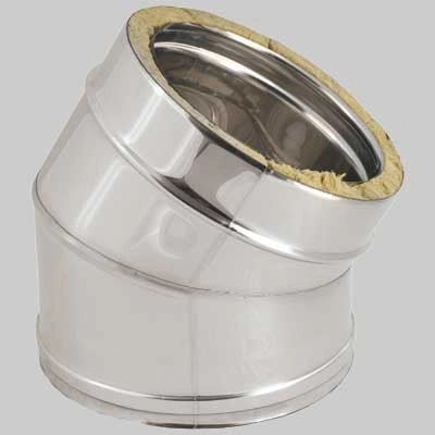 CURVA A 45  ° DOPPIA PARETE  Int.  EE ? 150  Est.  EE ? 200     MADE IN ITALY