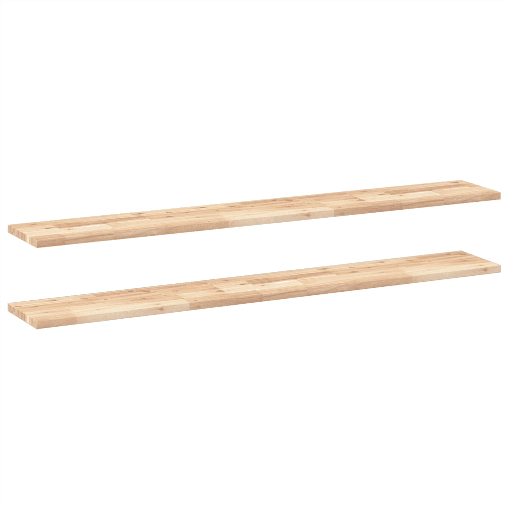 2 pz Mensole da Parete | Scaffali a Parete | Ripiano a parete 160x20x2 cm Legno Acacia Non Trattato