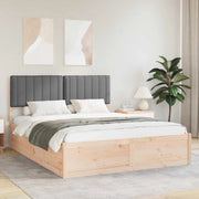 Letto con Testiera Rivestita Grigio scuro 150 x 200 cm