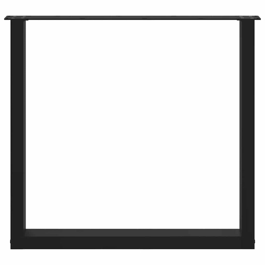 Set di 2 gambe regolabili per tavolo da pranzo a forma di U 90 x 72-73 cm stile moderno acciaio nero 02_0057432