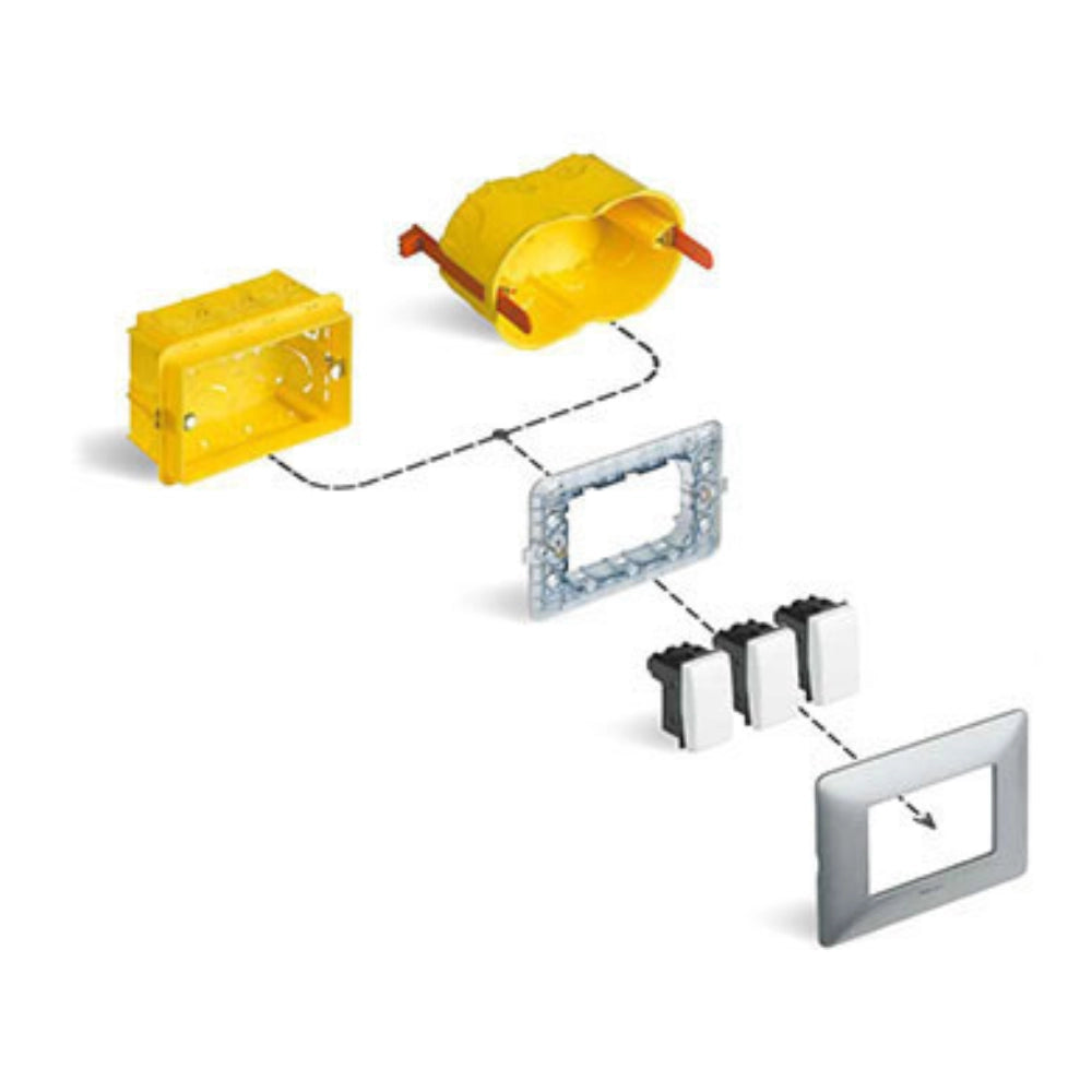 Supporto 6 moduli bticino serie matix 506lsa per scatola art 506l