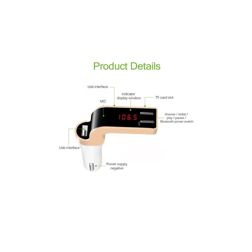 Trade Shop - Vivavoce Mod.590 Trasmettitore Bluetooth Mp3 Usb Sd Fm Auto Telecomando Display -