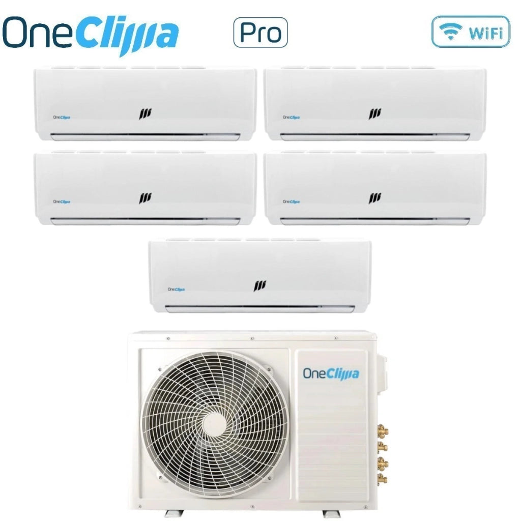 Condizionatore OneClima Penta Split Inverter serie PRO 12+12+12+12+12 con MLT42x5/Y24 R-32 Wi-Fi Optional 12000+12000+12000+12000+12000