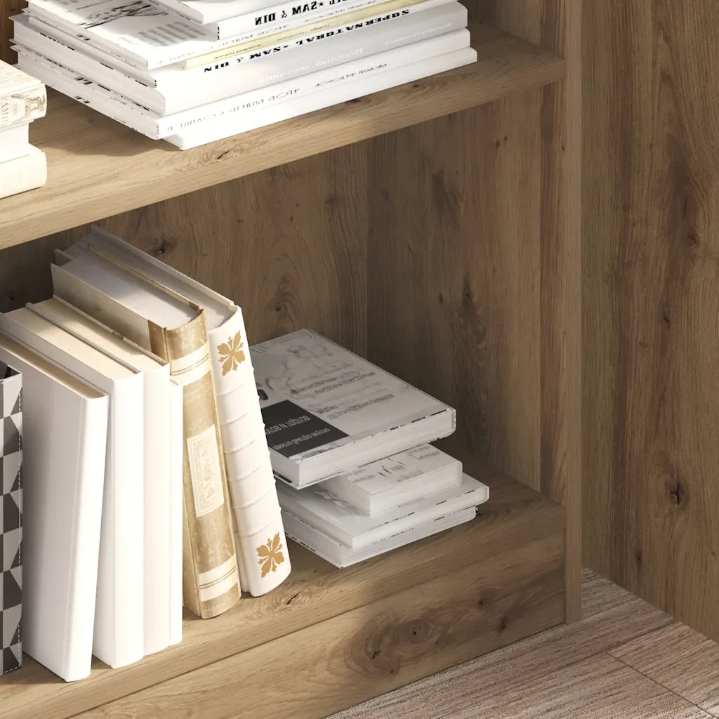 Libreria-Scaffale per Libri-Mobile di Stoccaggio Rovere Artigianale 80x24x109 cm in Legno Multistrato