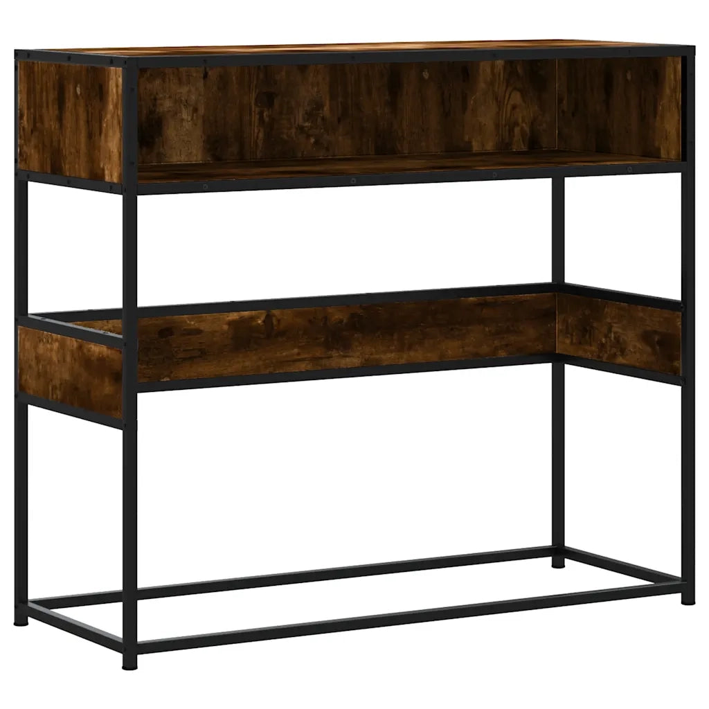 Tavolino Consolle | Tavolo d'Ingresso Rovere Fumo 90x35x80 cm in Legno Multistrato