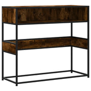 Tavolino Consolle | Tavolo d'Ingresso Rovere Fumo 90x35x80 cm in Legno Multistrato