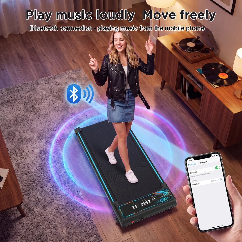 Tapis Roulant da Passeggio per Casa e Ufficio, Pieghevole con Inclinazione Automatica 15%, Motore Silenzioso, Portata 150 kg, Telecomando