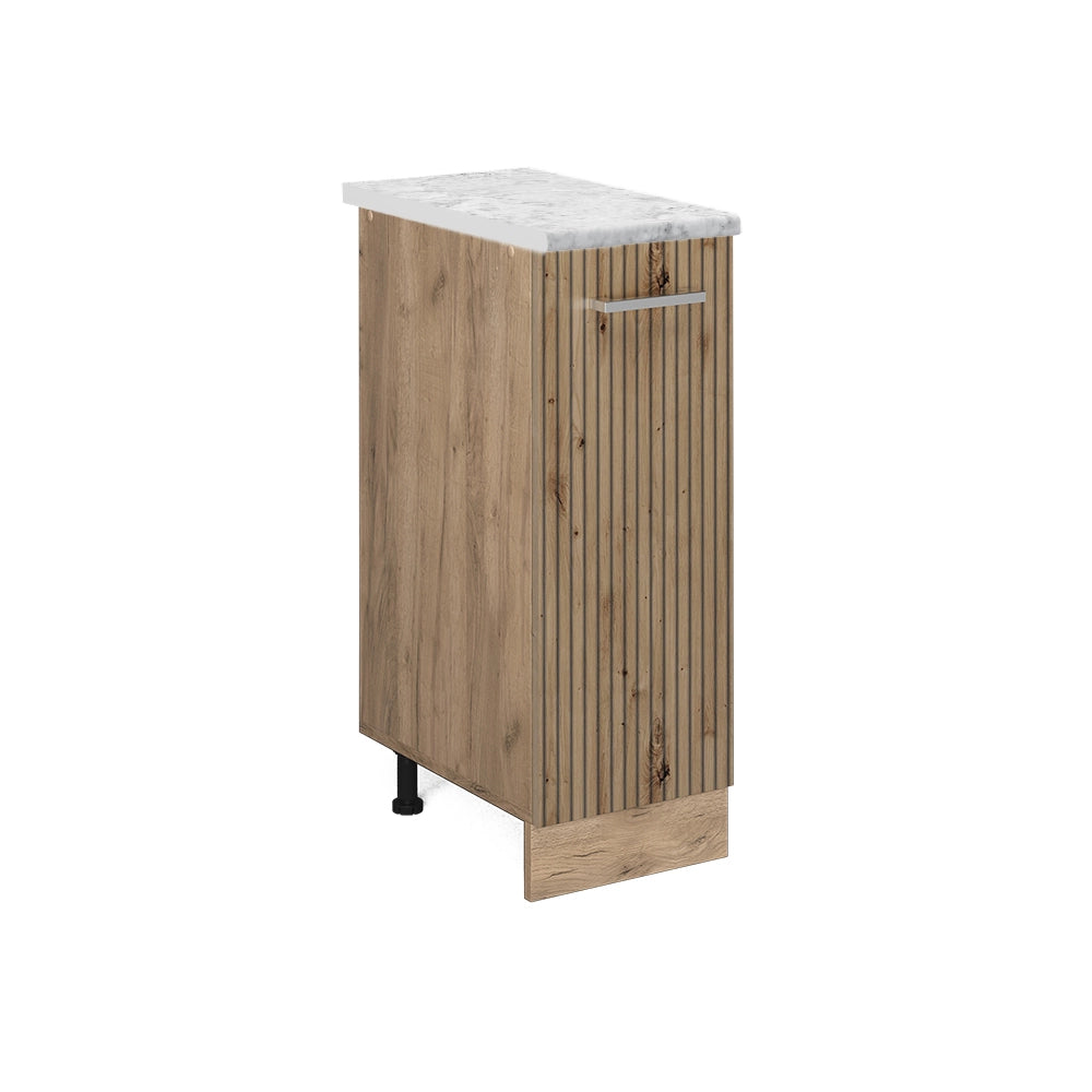 Armadio cucina dispensa alto R-Line Rovere artigianale/Rovere dorato 30 cm PL Marmo Vicco