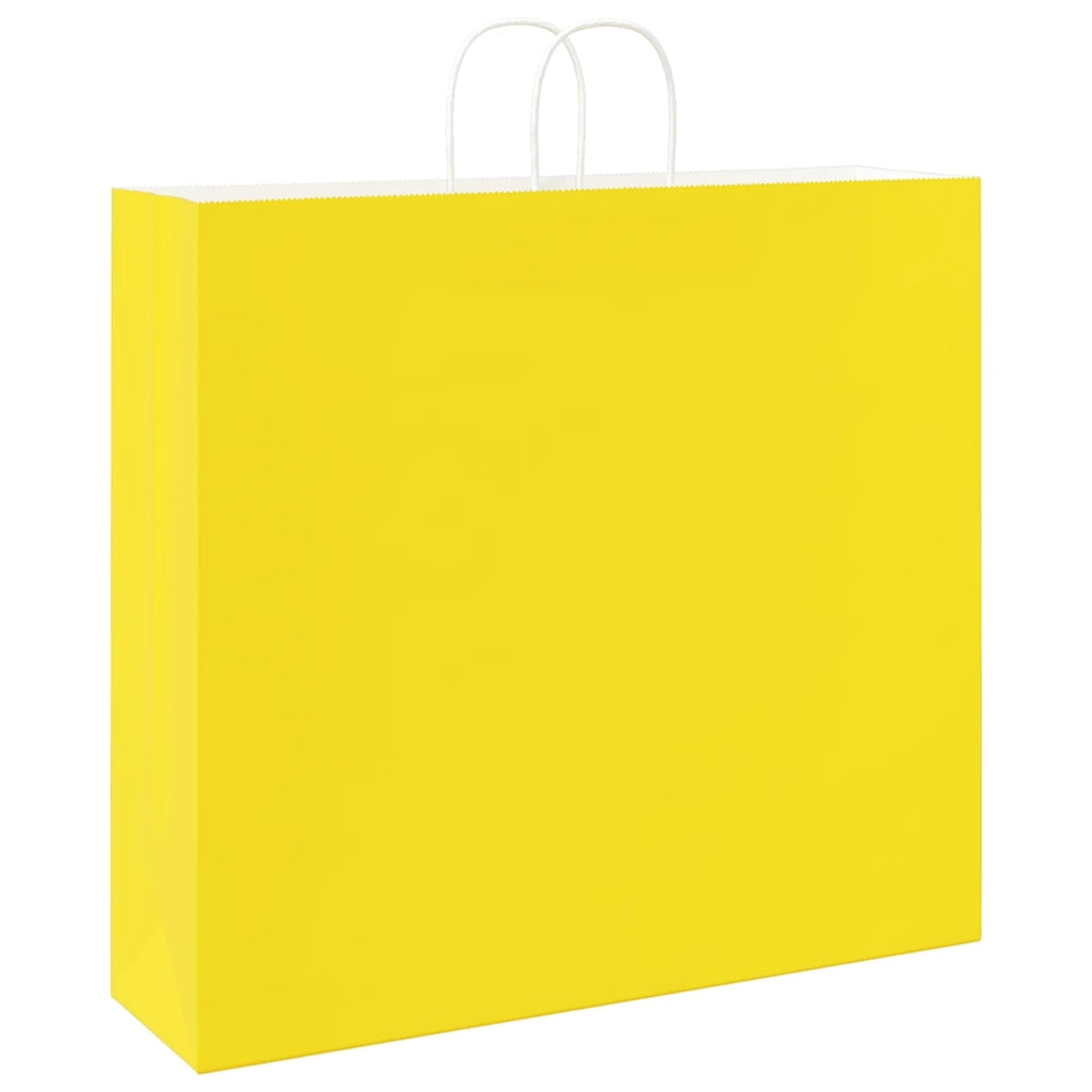 Sacchetti di Carta 250 pz con Manici Gialli 54x15x49 cm 4101794