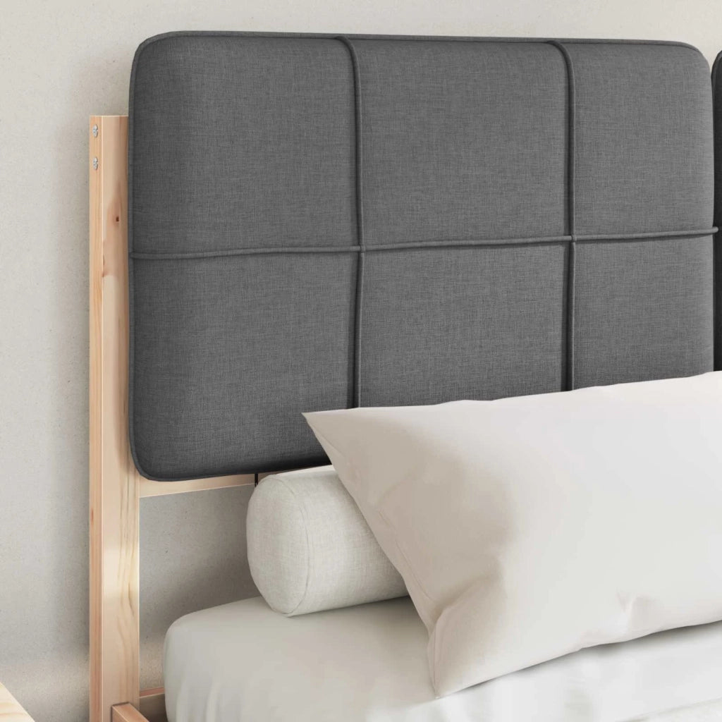 Letto con Testiera Rivestita Grigio scuro 140 x 200 cm