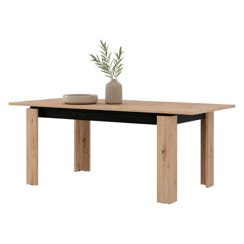 Ulass, Tavolo Fisso 8 Posti, 160x90x77h cm Marrone Rovere Nodi